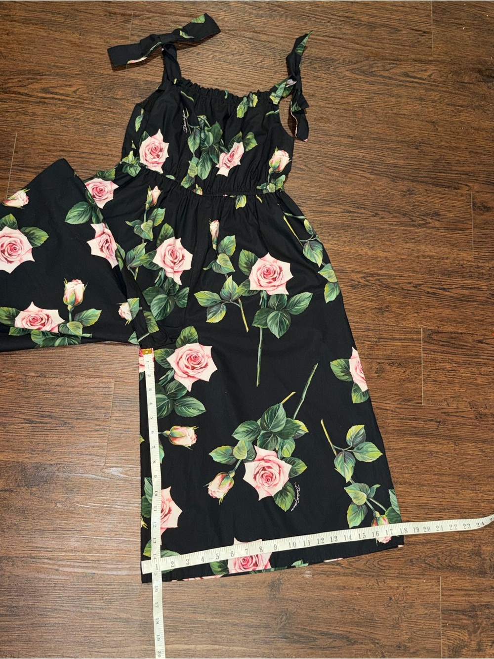 Dolce Gabbana Girls Rose Print Cotton Poplin Wide Leg Jumpsuit 9/10 Years - Picture 6 of 15